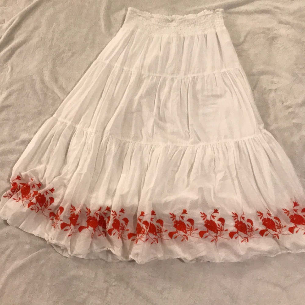 Long white skirt